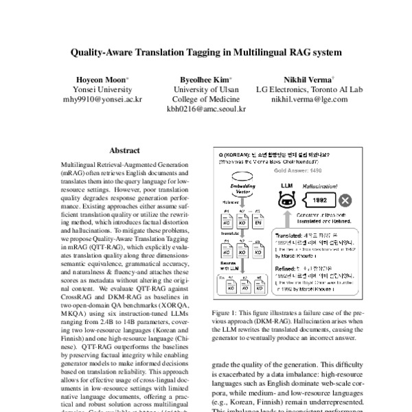Quality-Aware Translation Tagging in Multilingual RAG system - ACL ...