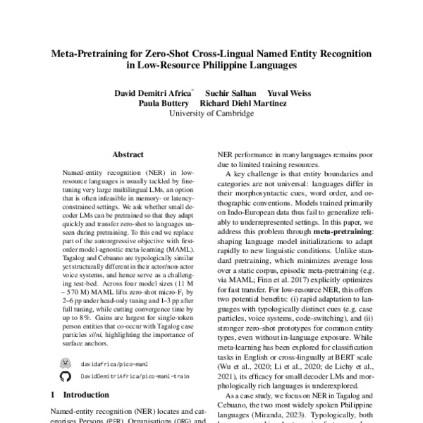 Meta-Pretraining for Zero-Shot Cross-Lingual Named Entity Recognition ...