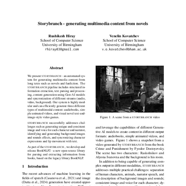 Storybranch - generating multimedia content from novels - ACL Anthology