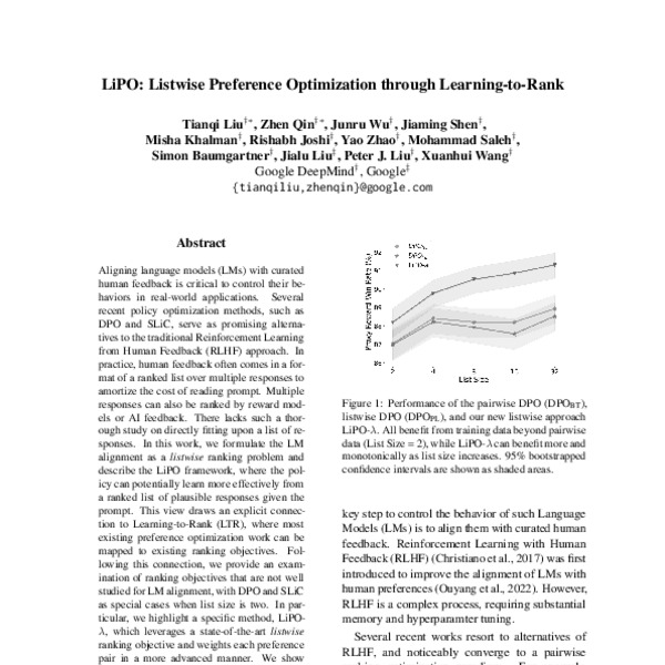 LiPO: Listwise Preference Optimization through Learning-to-Rank - ACL ...