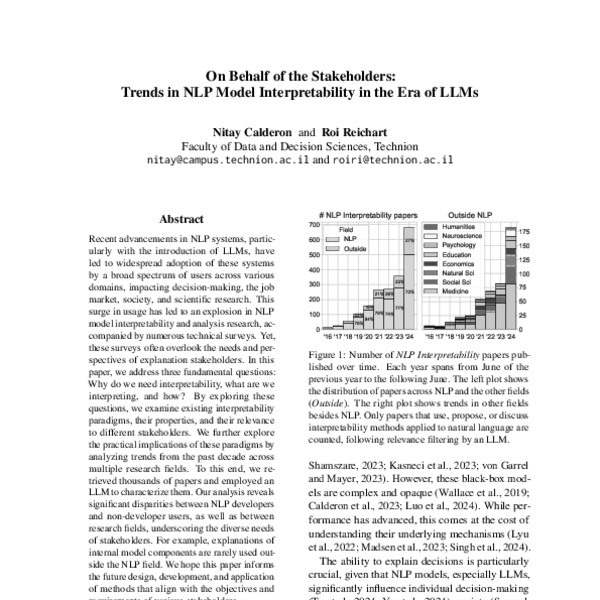 On Behalf of the Stakeholders: Trends in NLP Model Interpretability in ...