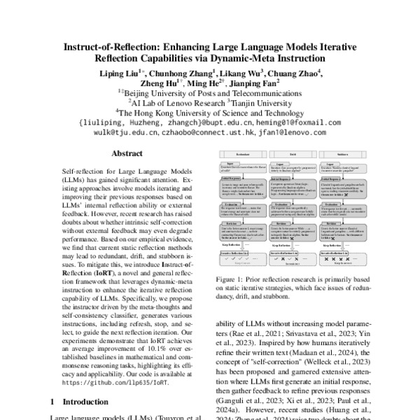 Instruct-of-Reflection: Enhancing Large Language Models Iterative ...