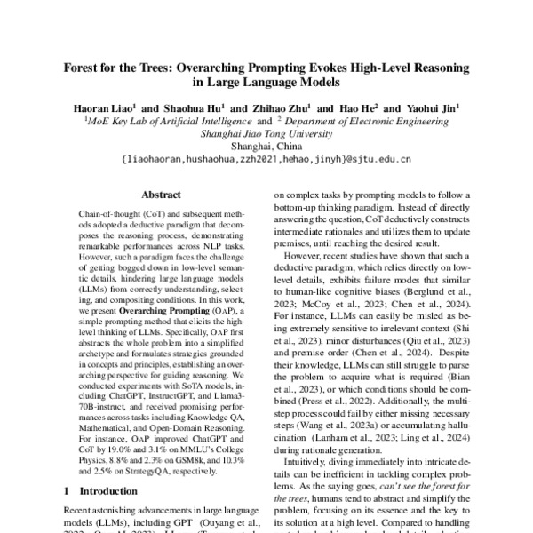 Forest for the Trees: Overarching Prompting Evokes High-Level Reasoning ...
