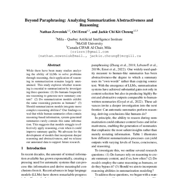 Beyond Paraphrasing: Analyzing Summarization Abstractiveness and ...