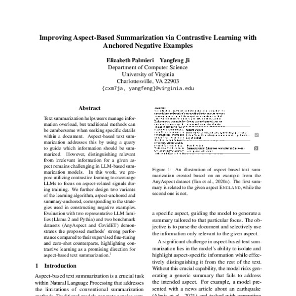 Improving Aspect-Based Summarization via Contrastive Learning with ...