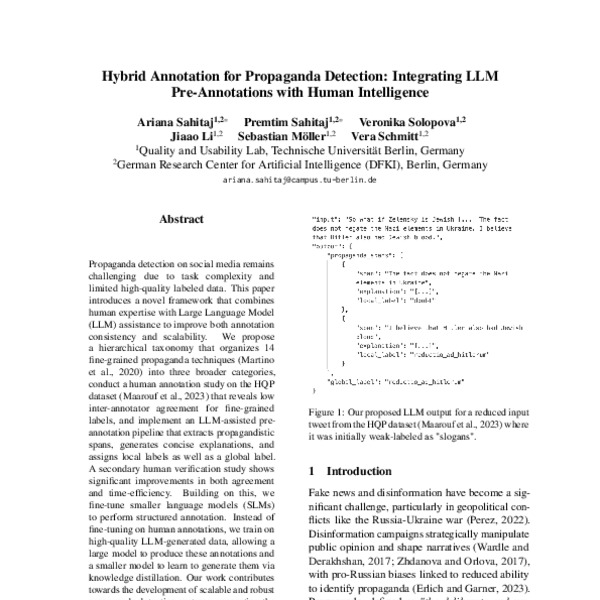 Hybrid Annotation for Propaganda Detection: Integrating LLM Pre ...