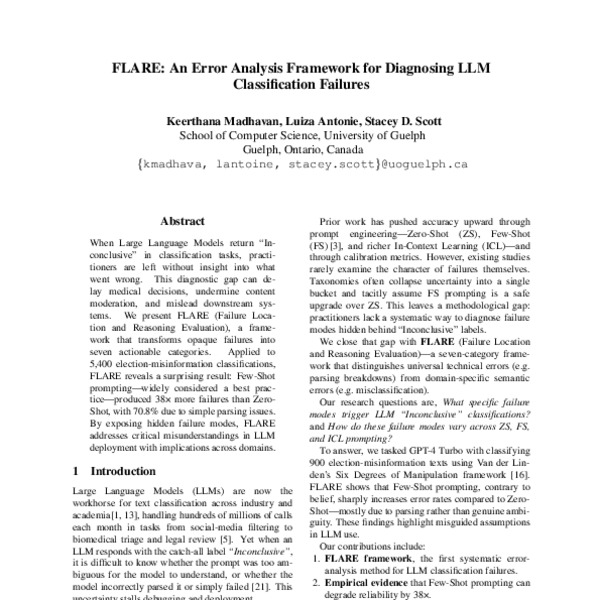 FLARE: An Error Analysis Framework for Diagnosing LLM Classification ...