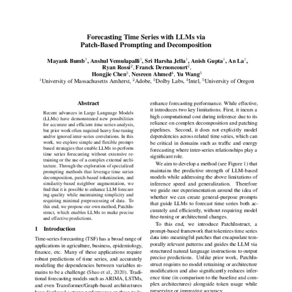 Forecasting Time Series with LLMs via Patch-Based Prompting and ...