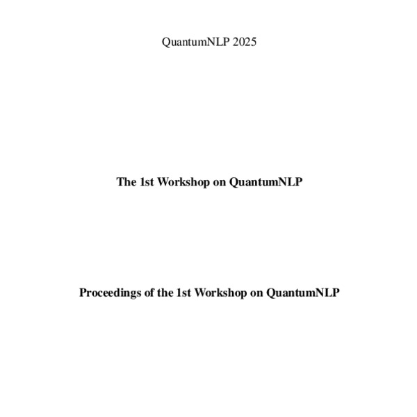 Proceedings of the QuantumNLP{:} Integrating Quantum Computing with ...
