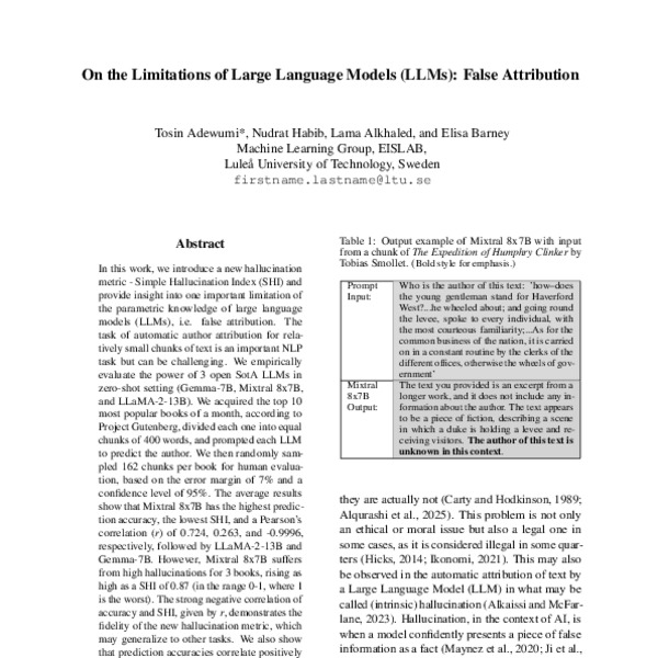 On the Limitations of Large Language Models (LLMs): False Attribution ...
