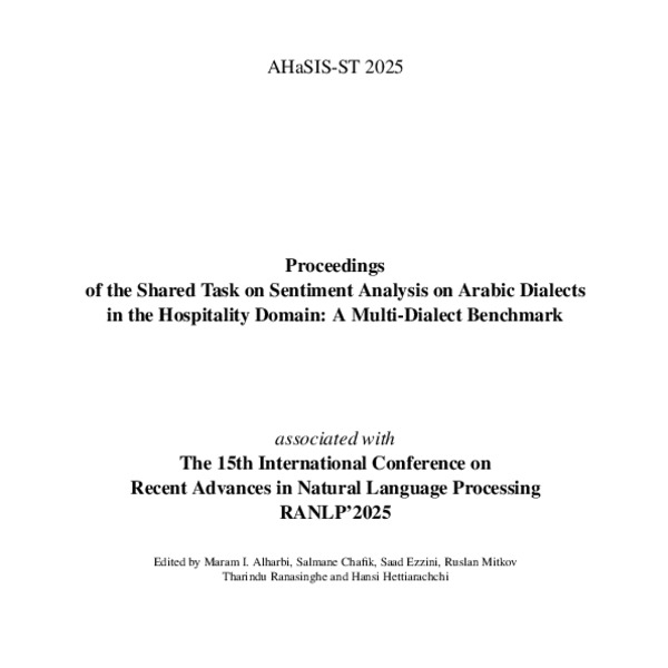 Proceedings of the Shared Task on Sentiment Analysis for Arabic ...