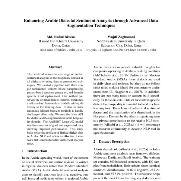 Enhancing Arabic Dialectal Sentiment Analysis through Advanced Data ...