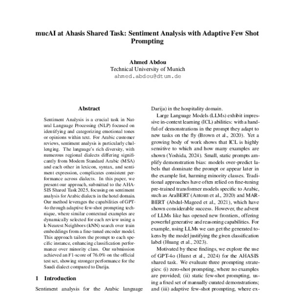 mucAI at Ahasis Shared Task: Sentiment Analysis with Adaptive Few Shot ...