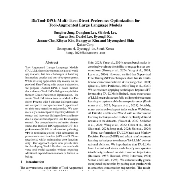DiaTool-DPO: Multi-Turn Direct Preference Optimization for Tool ...