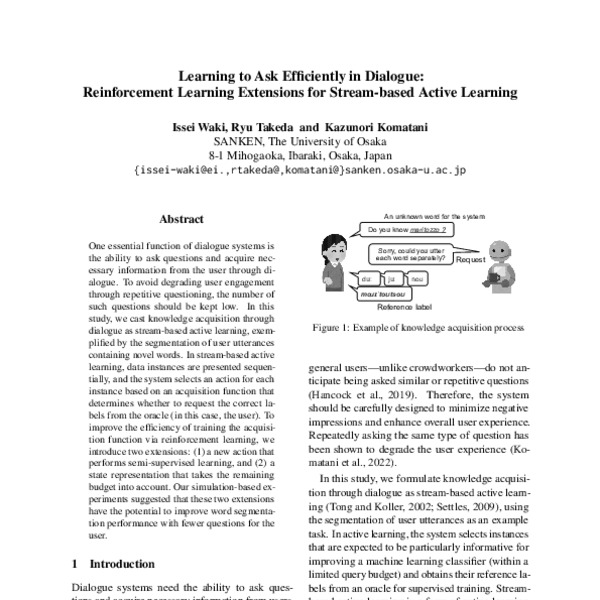 Learning to Ask Efficiently in Dialogue: Reinforcement Learning ...