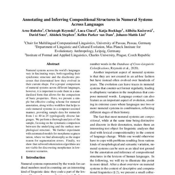 Annotating and Inferring Compositional Structures in Numeral Systems ...