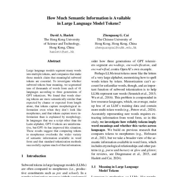 How Much Semantic Information is Available in Large Language Model ...