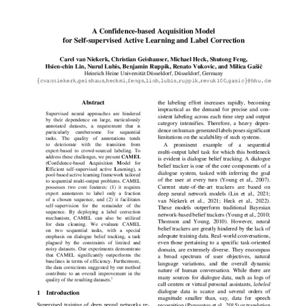 A Confidence-based Acquisition Model for Self-supervised Active ...