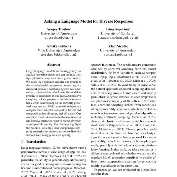 Asking a Language Model for Diverse Responses - ACL Anthology