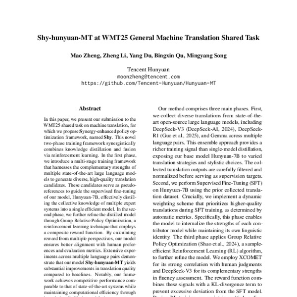 Shy-hunyuan-MT at WMT25 General Machine Translation Shared Task - ACL ...