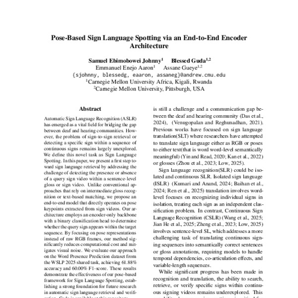 Pose-Based Sign Language Spotting via an End-to-End Encoder ...