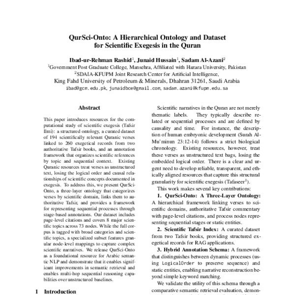 QurSci-Onto: A Hierarchical Ontology and Dataset for Scientific ...
