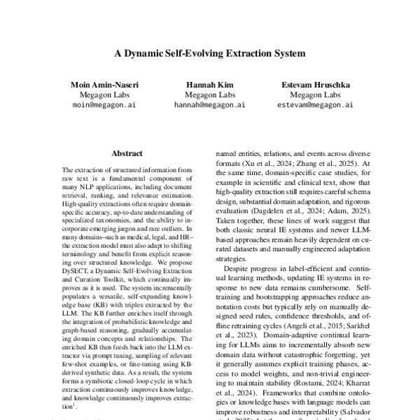 A Dynamic Self-Evolving Extraction System