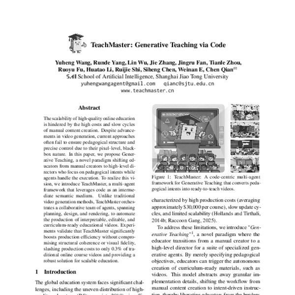 TeachMaster: Generative Teaching via Code - ACL Anthology