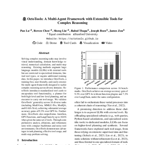 OctoTools: A Multi-Agent Framework with Extensible Tools for Complex ...