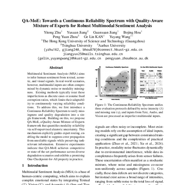 QA-MoE: Towards a Continuous Reliability Spectrum with Quality-Aware ...