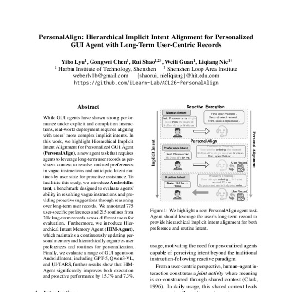 PersonalAlign: Hierarchical Implicit Intent Alignment for Personalized ...