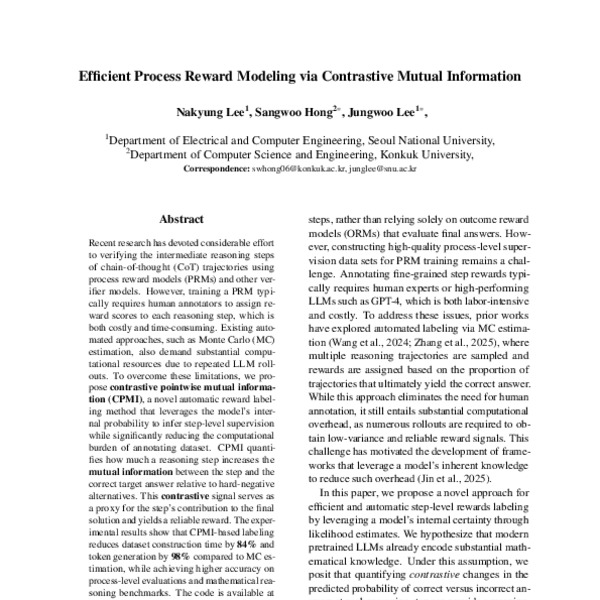 Efficient Process Reward Modeling via Contrastive Mutual Information ...