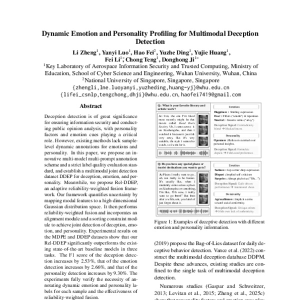 Dynamic Emotion and Personality Profiling for Multimodal Deception ...