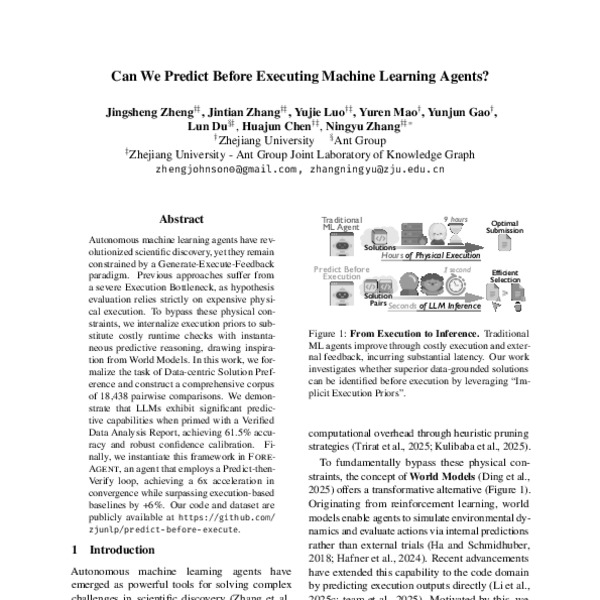 Can We Predict Before Executing Machine Learning Agents? - ACL Anthology