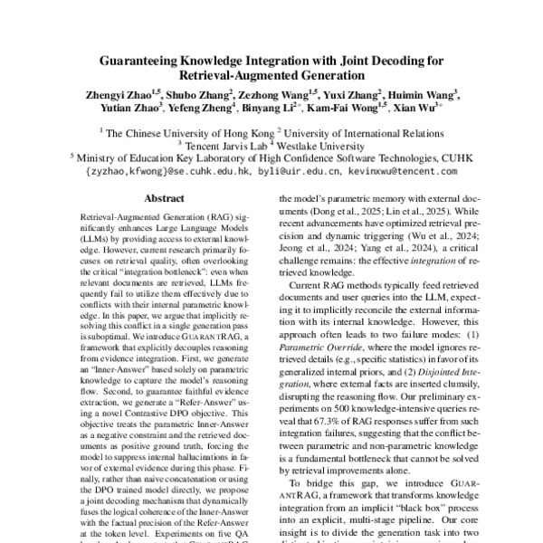 Guaranteeing Knowledge Integration with Joint Decoding for Retrieval ...