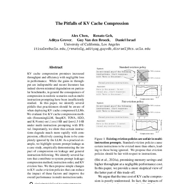 The Pitfalls of KV Cache Compression - ACL Anthology