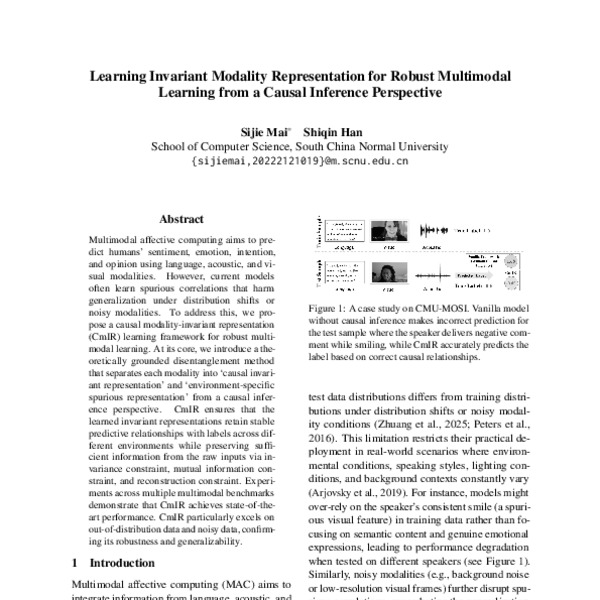 Learning Invariant Modality Representation for Robust Multimodal ...