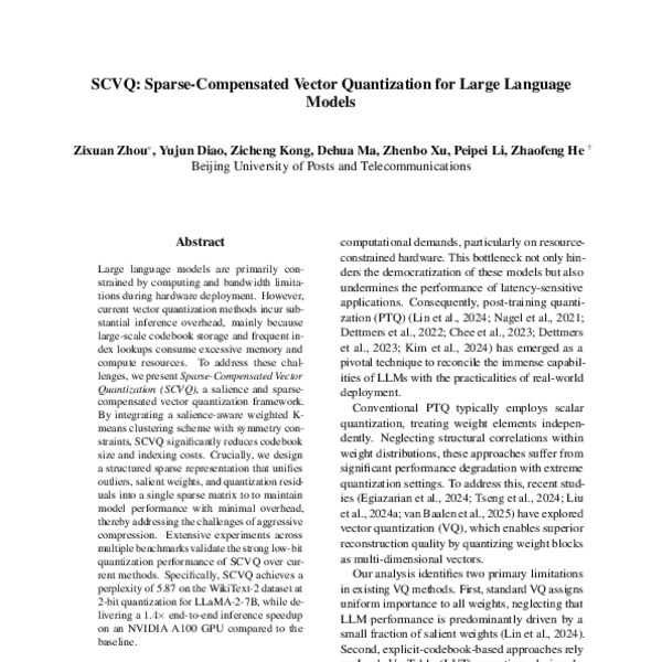 SCVQ: Sparse-Compensated Vector Quantization for Large Language Models ...