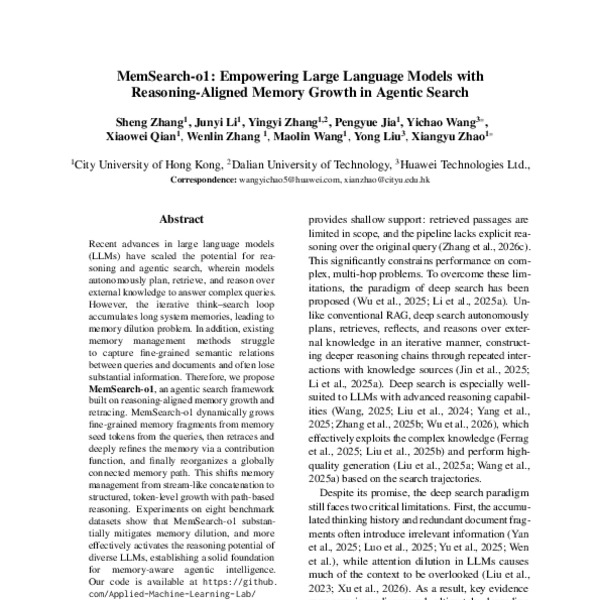 MemSearch-o1: Empowering Large Language Models with Reasoning-Aligned ...