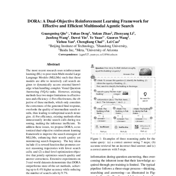 DORA: A Dual-Objective Reinforcement Learning Framework for Effective ...