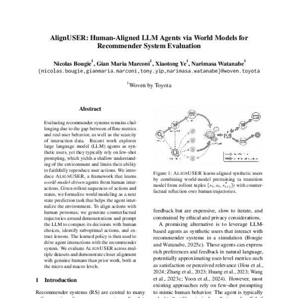 AlignUSER: Human-Aligned LLM Agents via World Models for Recommender ...