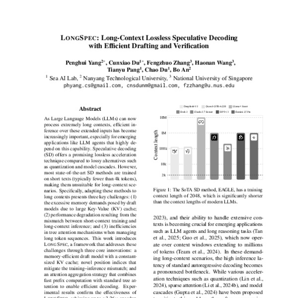 LongSpec: Long-Context Lossless Speculative Decoding with Efficient ...