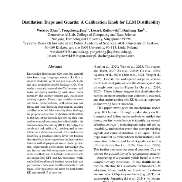 Distillation Traps and Guards: A Calibration Knob for LLM ...