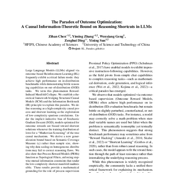 The Paradox of Outcome Optimization: A Causal Information-Theoretic ...