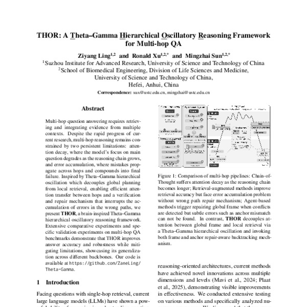 THOR: A Theta-Gamma Hierarchical Oscillatory Reasoning Framework for ...