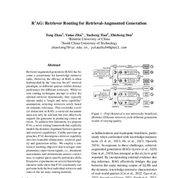 R^3AG: Retriever Routing for Retrieval-Augmented Generation - ACL Anthology