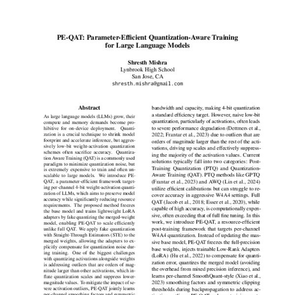 PE-QAT: Parameter-Efficient Quantization-Aware Training for Large ...