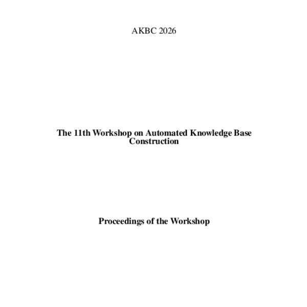 Proceedings of the 11th Workshop on Automated Knowledge Base ...