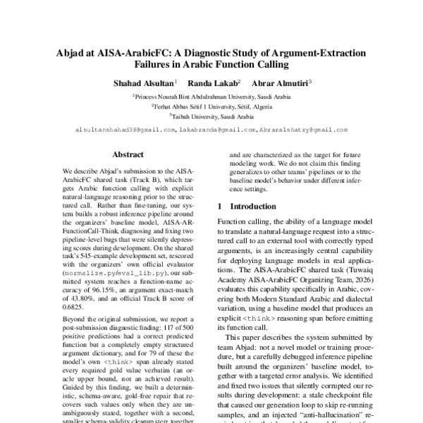 Abjad at AISA-ArabicFC: Error Analysis and Prompt Engineering for Arabic Function Calling