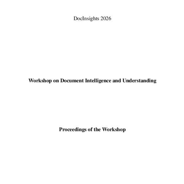 The Proceedings of Workshop on Document Intelligence and Understanding ...